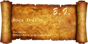 Bocz Irén névjegykártya